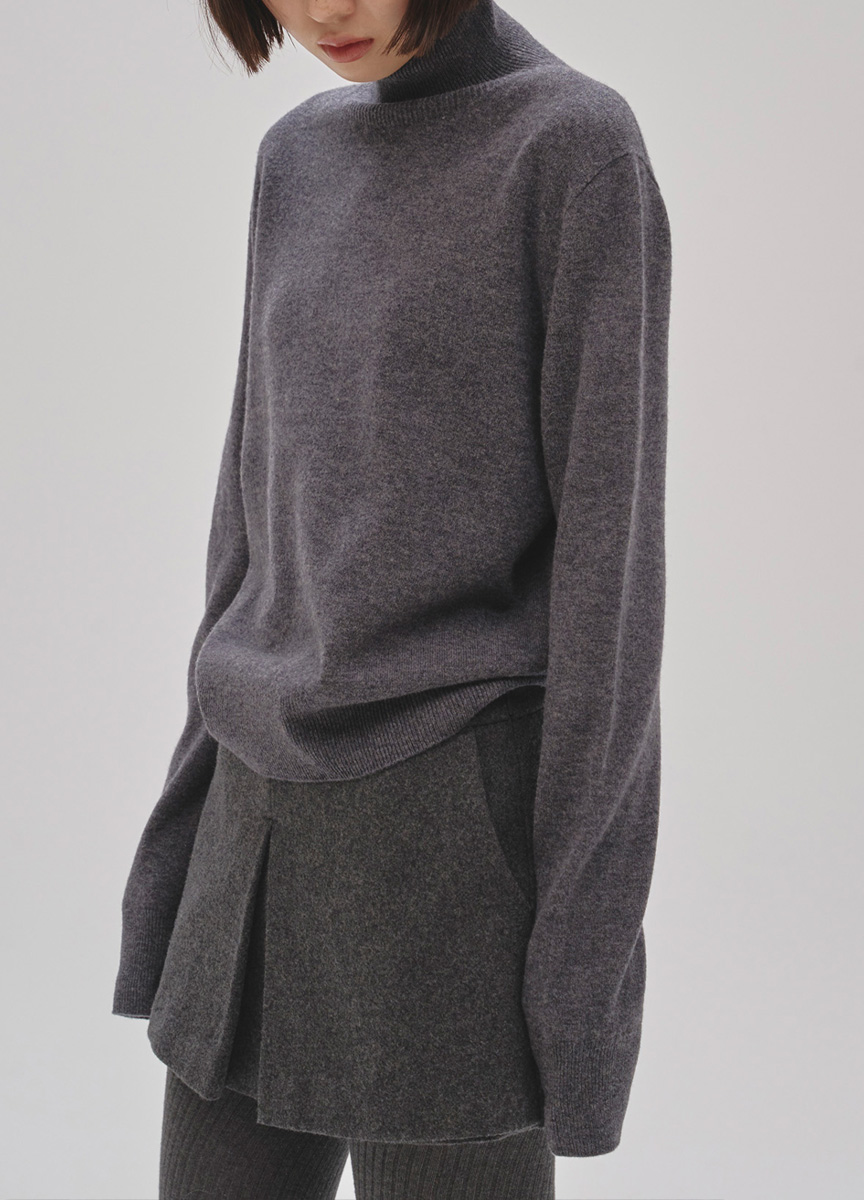 喀什米爾混紡高領毛衣